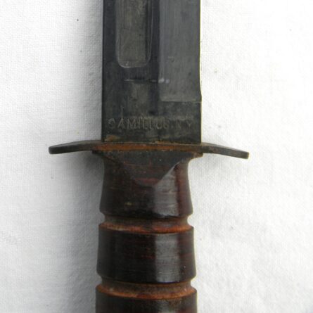 USA WW2 era USN MK2 Camillus Mark 2 fighting knife ID'd to Lt. J.B. Morwessel, blade-marked type, signed original 1943 NORD scabbard - Image 8