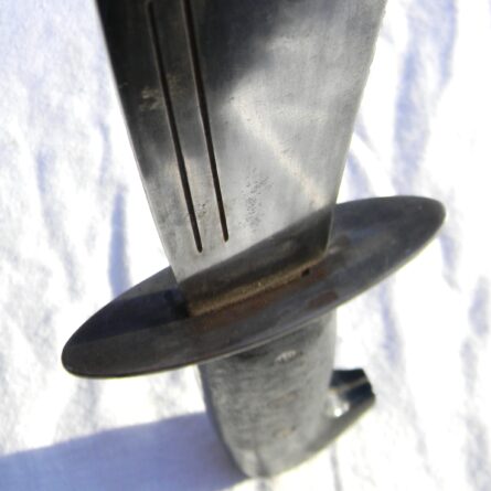 WW2 era Western Cutlery V44 Pilot Survival/Fighting Knife, original leather scabbard; RARE - Image 14