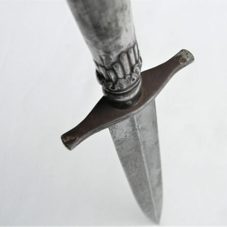 WW2 era British Fairbairn-Sykes blade/re-purposed sterling silver serving knife handle dagger; rare type - Image 7