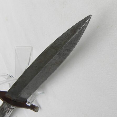 WW2 era British Fairbairn-Sykes blade/re-purposed sterling silver serving knife handle dagger; rare type - Image 12