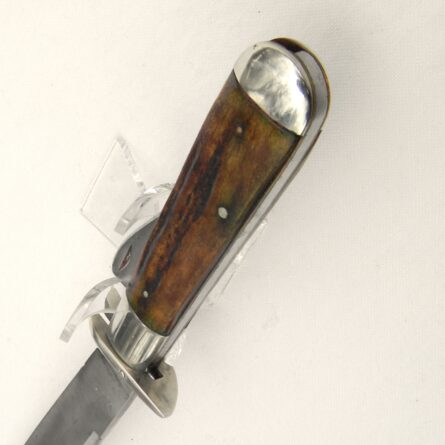 MARBLE'S USA rare circa 1914-1935 SAFETY KNIFE stag handle scales, 4.25-inch blade, original leather sheath - Image 10