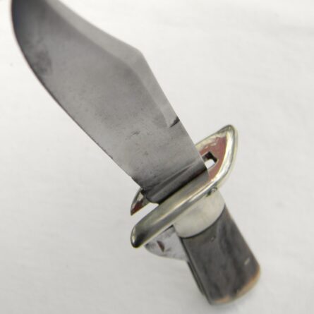 MARBLE'S USA rare circa 1914-1935 SAFETY KNIFE stag handle scales, 4.25-inch blade, original leather sheath - Image 11