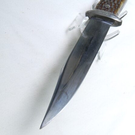 USA WW2 era Case Tested XX "Pig Sticker" fighting knife, jigged bone handle, original sheath; rare type - Image 9