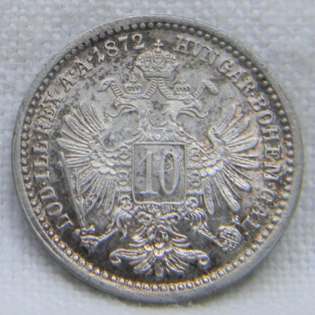 Austria 1872 silver 10 Kreuzer