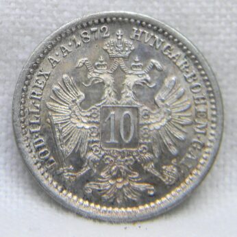 Austria 1872 silver 10 Kreuzer