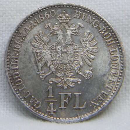 Austria 1860B silver 1/4 Florin