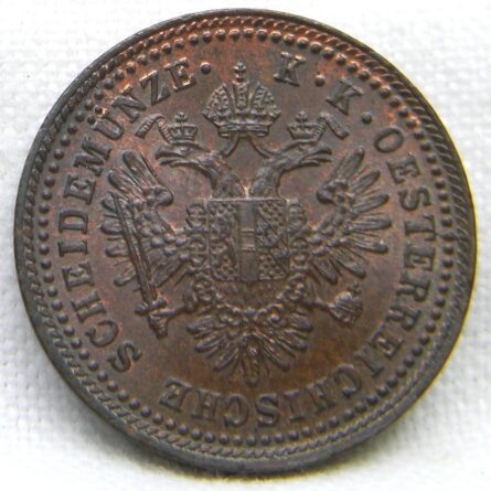 Austria 1851 copper Kreuzer