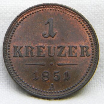 Austria 1851 copper Kreuzer