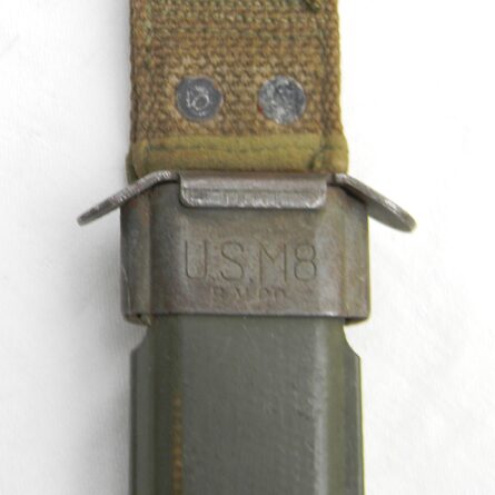 WW2 US CASE M4 bayonet for M1 carabine, Korean War era rubber handle, original M8A1 scabbard; rare type - Image 5