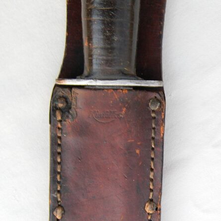 USA WW2 Kinfolks 6-inch blade fighting knife, mid-war "private purchase" fighter; original scabbard - Image 3