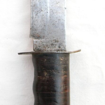 WW2 Queen City Co "private purchase" fighting knife, 6-inch blade; scarce type - Image 3