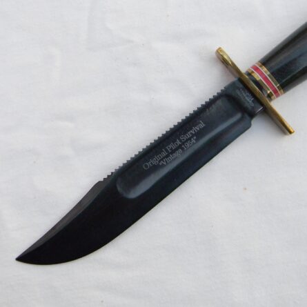 MARBLE'S USA rare 1999 Pilot Survival Knife original 1954 ferro-blued 6-inch blade, black micarta handle, sheath; UNUSED in orig box - Image 7