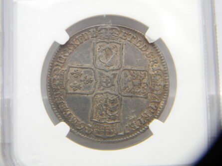 Great Britain George II era scarce "trophy coinage" 1746 silver "Lima" Half-Crown; NGC VF35 - Image 5