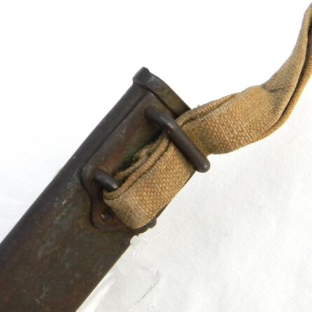 Austro-Hungarian Empire WW1 era M1917 Sturmmesser fighting knife made by Komporday Hugo Stósz, Hungary, original scabbard & belt hanger; rare - Image 4