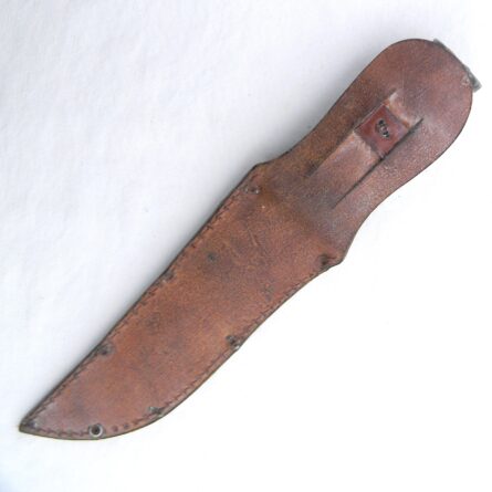 American WW2 Western Cutlery "Shark" G46-6 Fighting Knife, rare Type 2 bright blade/flat iron pommel variety, original scabbard - Image 4