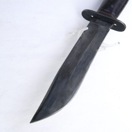 American WW2 Western Cutlery "Shark" G46-6 Fighting Knife, rare Type 2 bright blade/flat iron pommel variety, original scabbard - Image 10