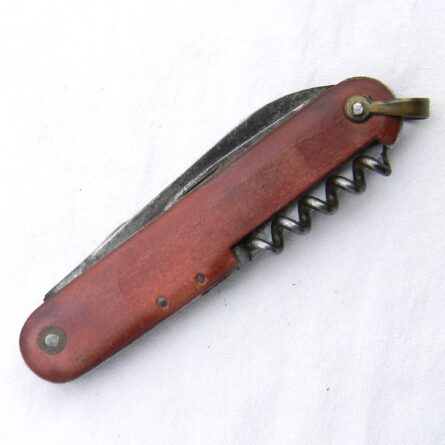 GERMANY WW2 era soldier's multi-tool pocket knife (Soldatenmesser), red Bakelite handle, original sheath; scarce - Image 10