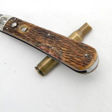 USA Schrade rare 1st model WW2 American paratrooper automatic knife, early jigged bone "large" handle type - Image 12