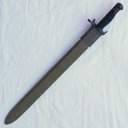 Vietnam War Canadian Arsenals Ltd M1917 bayonet for US 12-gauge trench gun, original DA-stamped BA Inc scabbard, 1960th production; great condition - Image 2