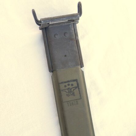 Vietnam War Canadian Arsenals Ltd M1917 bayonet for US 12-gauge trench gun, original DA-stamped BA Inc scabbard, 1960th production; great condition - Image 4