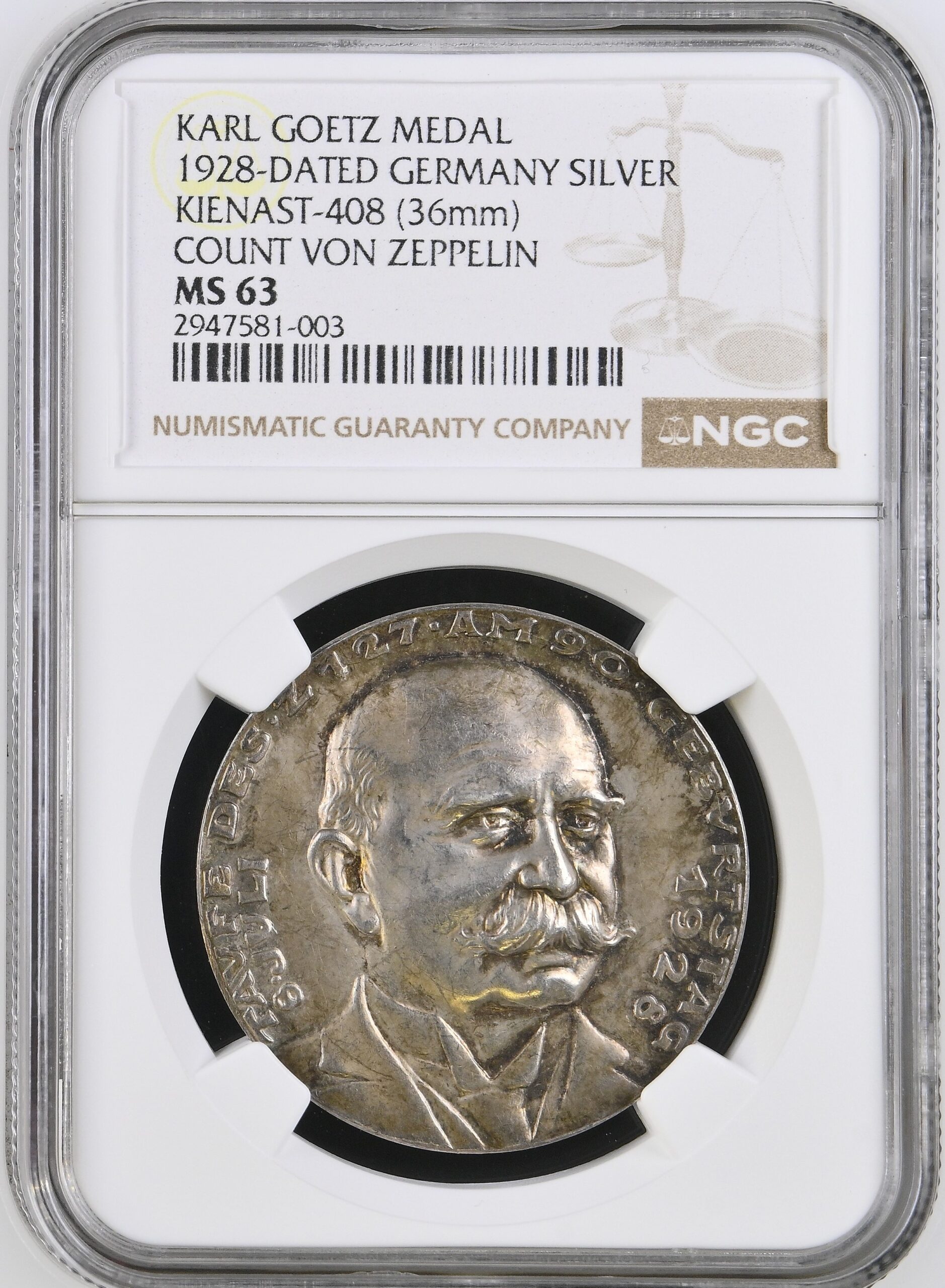 Germany 1928 Graf Zeppelin silver medal