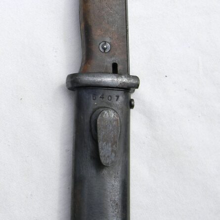 Germany WW2 K98 bayonet made by WKC Waffenfabrik G.m.b.H (44 cvl) dated 1944; original scabbard, matching serials; rare UNUSED - Image 4