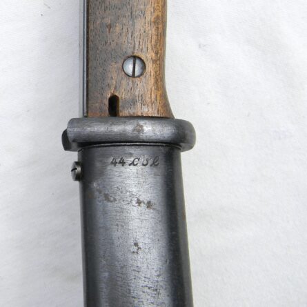 Germany WW2 K98 bayonet made by WKC Waffenfabrik G.m.b.H (44 cvl) dated 1944; original scabbard, matching serials; rare UNUSED - Image 6