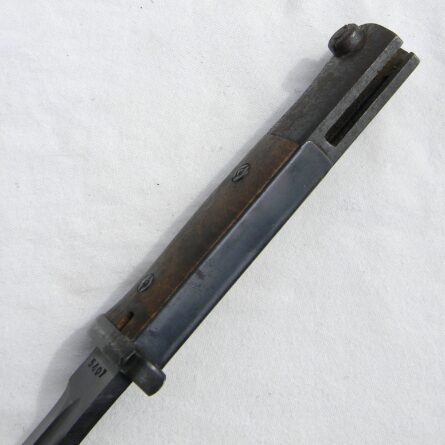 Germany WW2 K98 bayonet made by WKC Waffenfabrik G.m.b.H (44 cvl) dated 1944; original scabbard, matching serials; rare UNUSED - Image 13
