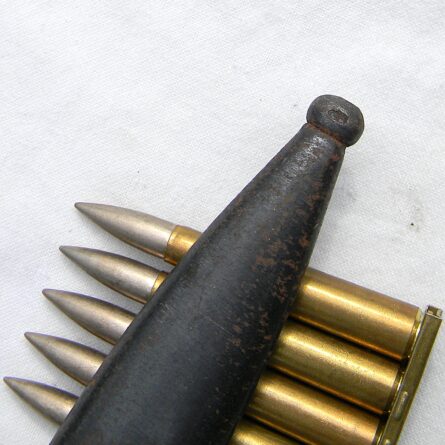 Germany WW2 K98 bayonet made by WKC Waffenfabrik G.m.b.H (44 cvl) dated 1944; original scabbard, matching serials; rare UNUSED - Image 2