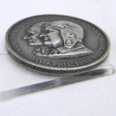 Germany 1928 silver medal Bremen (Junkers W33) aircraft 1st Europe-to-America flight (Keiser-931); toned AU - Image 4