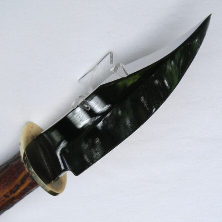 Aurum Etchings, USA rare 1989 Ford Mustang commemorative knife, 24K gold etched blade, sambar stag handle, sheath - Image 8