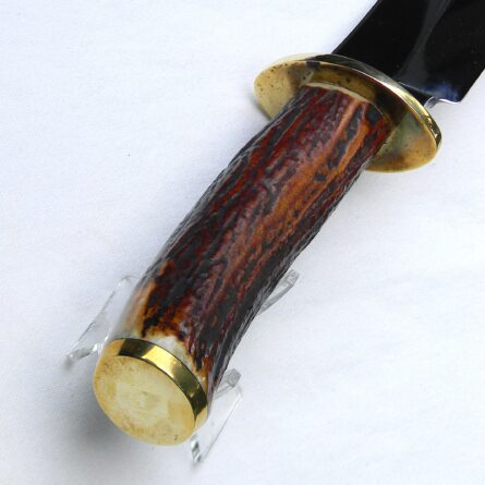 Aurum Etchings, USA rare 1989 Ford Mustang commemorative knife, 24K gold etched blade, sambar stag handle, sheath - Image 10