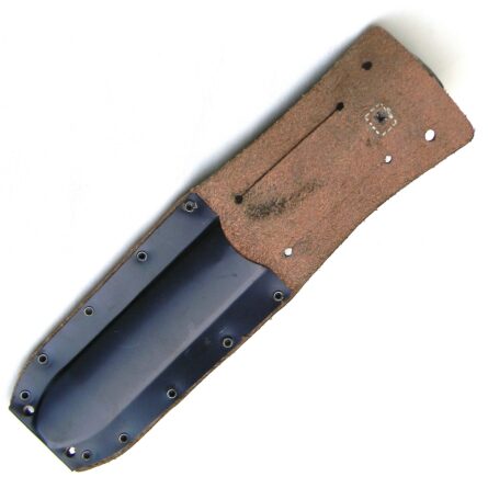 Cold War era Camillus Jet Pilot Survival Knife dated 10-1983; original metal-tipped leather scabbard - Image 3