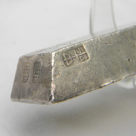 Scarce Annan (ancient Vietnam) 1800th 10 Lang/Liang (tael) 378gm silver ingot; rare large “silver boat” bar type; nicely toned with original patina - Image 6