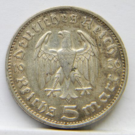 Germany 1936J silver 5 Mark