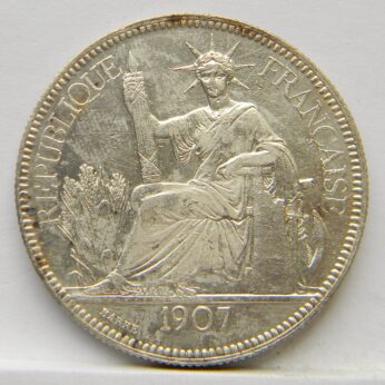 French Indo-China 1907A silver Piastre