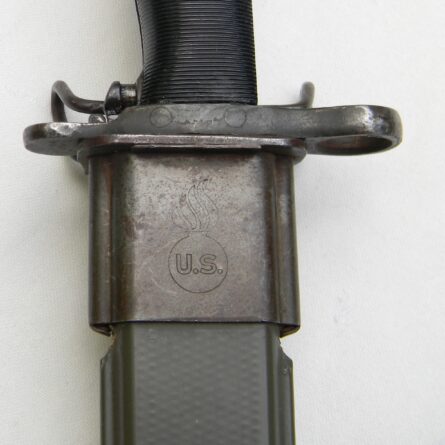 USA WW2 rare Oneida Ltd (OL) uncut 16-in blade M1905 bayonet dated 1942, orig scabbard signed FJ MARTIN - Image 5