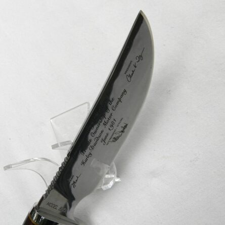 Gerber USA 1981 model 525 Harley Davidson Motorcycles hunter-skinner knife, SN 1534 of 3000; Aurum Etchings blade, orig presentation box - Image 11