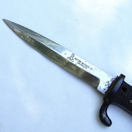 Anton Wingen Jr, Germany WW1 Aufpflanzbares Kampfmesser - Fixable Combat Knife OTHELLO brand, original scabbard; rare UNUSED - Image 8