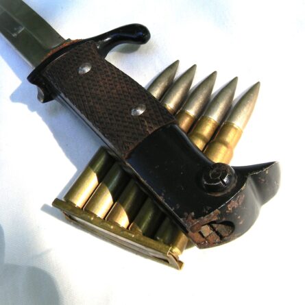 Anton Wingen Jr, Germany WW1 Aufpflanzbares Kampfmesser - Fixable Combat Knife OTHELLO brand, original scabbard; rare UNUSED - Image 15