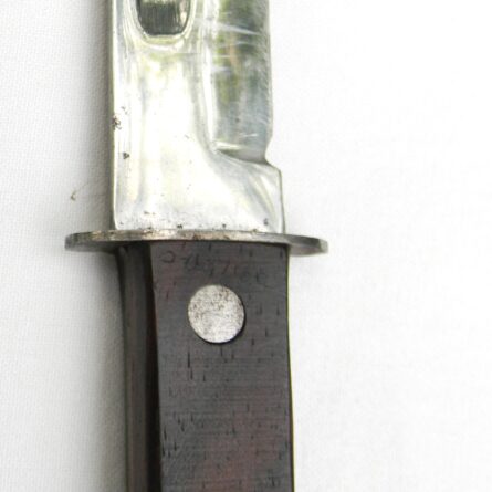 Rare American WW2 era Royal Brand Cutlery Co. fighting knife, original GI-signed leather scabbard; excellent - Image 14