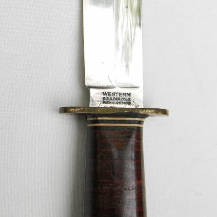 WW2 era Western Cutlery "Baby Shark" USAF Pilot Knife, rare early-issue bronze/aluminum fittings type, original scabbard - Image 6