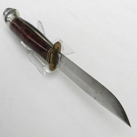 WW2 era Western Cutlery "Baby Shark" USAF Pilot Knife, rare early-issue bronze/aluminum fittings type, original scabbard - Image 12