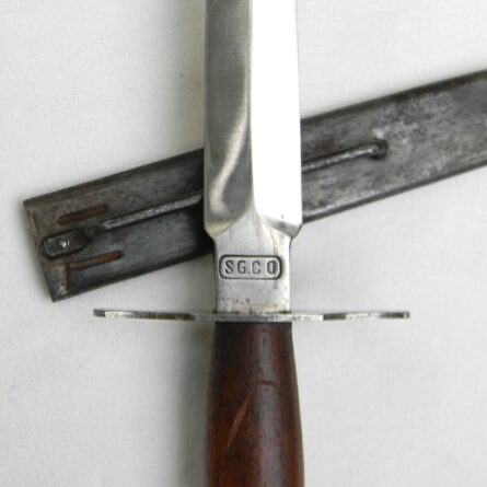 France WW1 era SGCO M1916 Le Vengeur (AVENGER) fighting knife; original metal scabbard; museum quality condition - Image 5