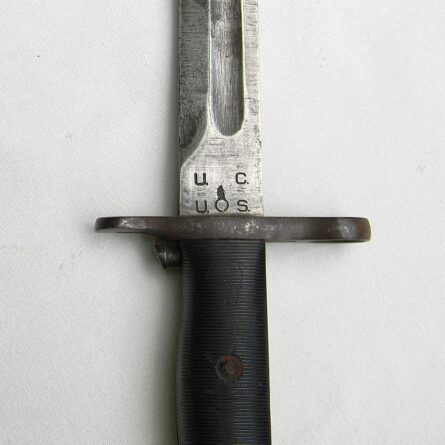 USA WW2 Utica Cutlery M1 bayonet for Garand rifle, NOT a cut-down, orig M7 composition scabbard - Image 10