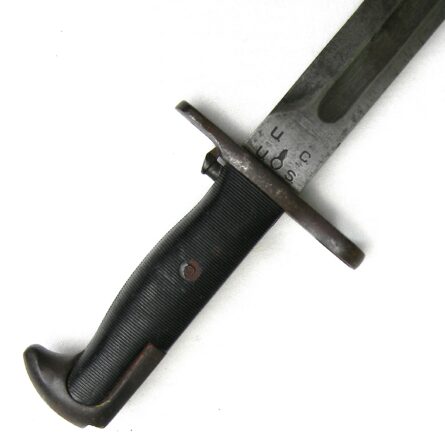 USA WW2 Utica Cutlery M1 bayonet for Garand rifle, NOT a cut-down, orig M7 composition scabbard - Image 8