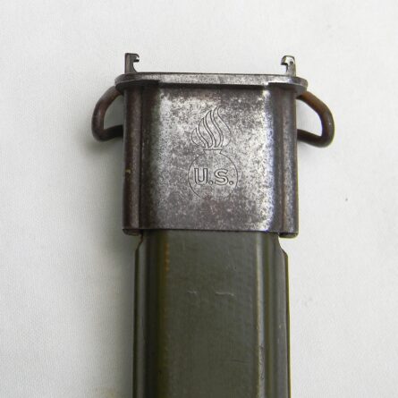 USA WW2 Utica Cutlery M1 bayonet for Garand rifle, NOT a cut-down, orig M7 composition scabbard - Image 13