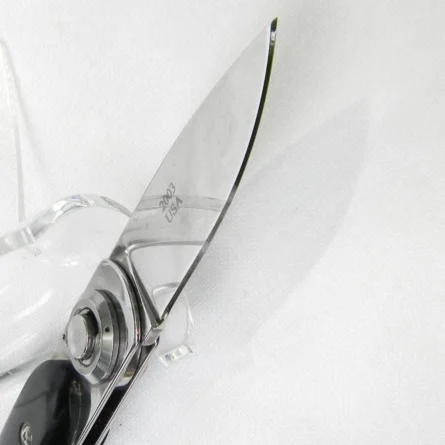 Long-discontinued LONE WOLF, USA 2003 Paul Pocket Knife, black micarta handle; UNUSED - Image 7