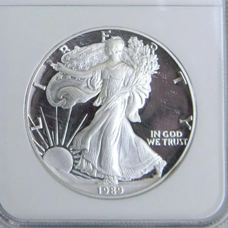 USA San Francisco mint 1989S Proof $1 Silver Eagle, NGC graded PR69 Ultra Cameo - Image 4