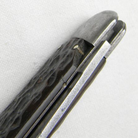 USA WW2 Schrade early 1st model PRESTO paratrooper automatic knife, early jigged bone "large" handle type - Image 8